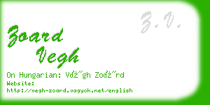 zoard vegh business card